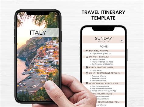 Mobile Travel Planner Travel Itinerary Mobile Travel Guide Editable