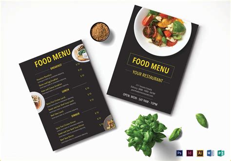 Modern Restaurant Menu Design Template In Psd Word Publisher