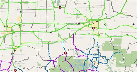 Modot Traveler Information Map Southern Missouri Roads Covered