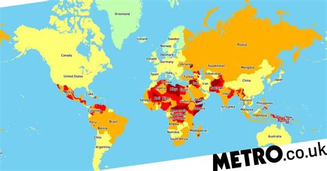 Most Dangerous Places In The World Map