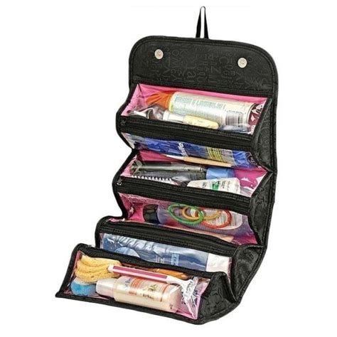 Multifunction Roll Up Fold Travel Cosmetic Bag With 4 Compartments 1