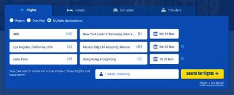 Multiple Destinations Multi City Flights Cheaptickets Hk