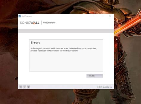 Netextender Error Damaged Version On Windows 10 Networking