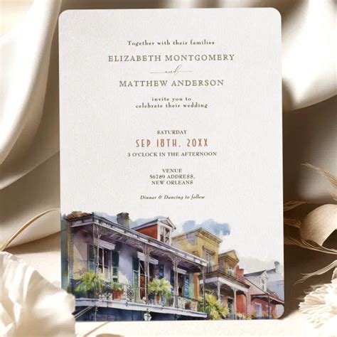 New Orleans Destination Wedding French Quarter Invitation Zazzle