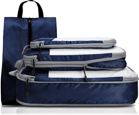 Nicoshow Compression Packing Cubes Travel Organizer Navy Packing Cubes