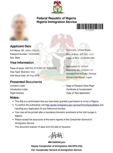 Nigeria Visa On Arrival Approval Letter Travel Visa Nigeria