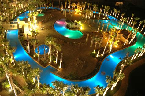 Night Shot Of The Grounds Destin West Beach And Bay Resort Destin Florida Vacation Florida