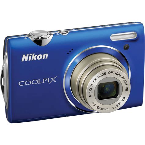 Nikon Coolpix S5100 Compact Digital Camera Blue 26225 B H