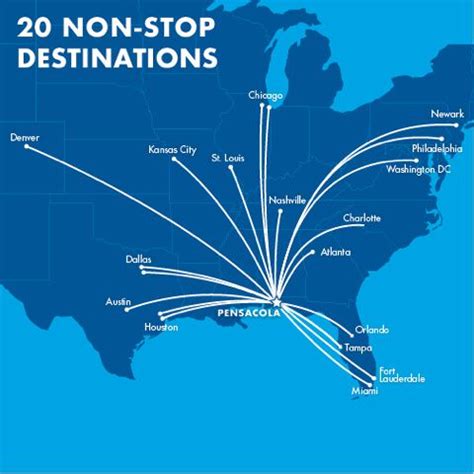 Non Stop Flight Destinations Pensacola Airport Pensacola St Louis