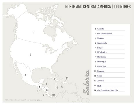 North And Central America Countries Printables Seterra