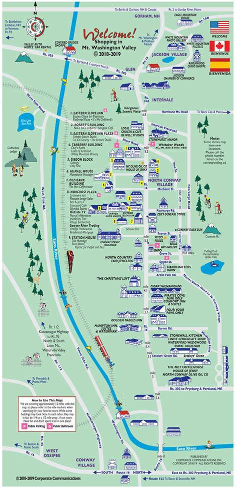 North Conway Nh Shopping And Outlets Shopping Map North Conway New