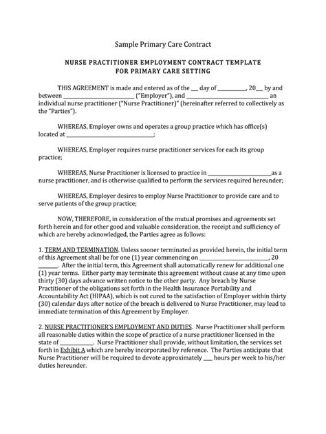 Nurse Practitioner Contract Fill Out Amp Sign Online Dochub