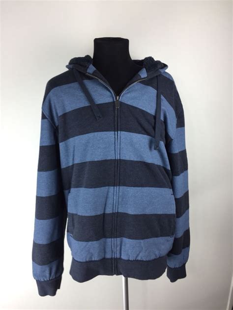 O Amp 39 Neill Full Zip Up Blue Striped Hooded Sweatshirt Casual Hoodie Men Amp 39 S Size Xl Fashion