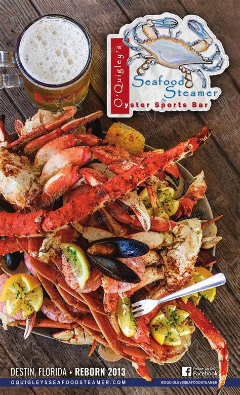 O Quigley S Seafood Steamer Oyster Sports Bar Destin Menus And