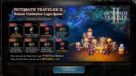 Octopath Traveler Ii Release Rewards R Octopathcotc