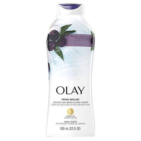 Olay Fresh Outlast Acai Berry Tiare Flower B3 Complex Body Wash