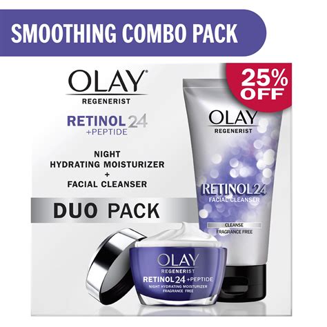 Olay Retinol 24 Peptide Duo Pack Smoothing Face Moisturizer Amp Face Wash Skin Care Gift Set