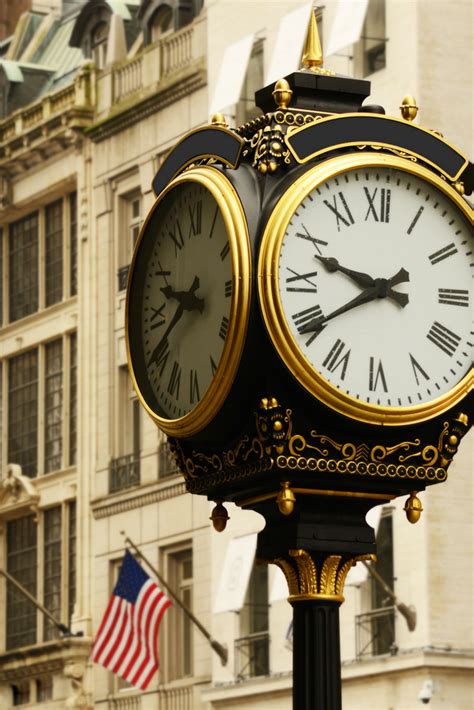 Old Clock On The Avenues Of Nyc City Vacation New York City Airport City