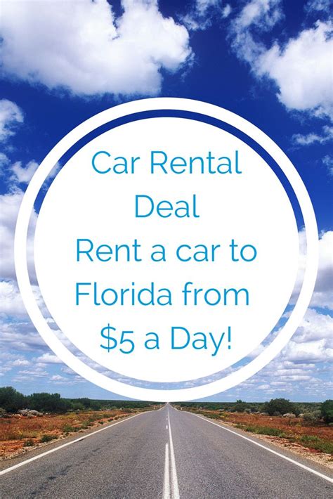 One Way Car Rental Deal Rent A Car To Florida From Just 5 Day One