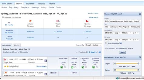 Online And Mobile Corporate Travel Booking Service Concur Australia