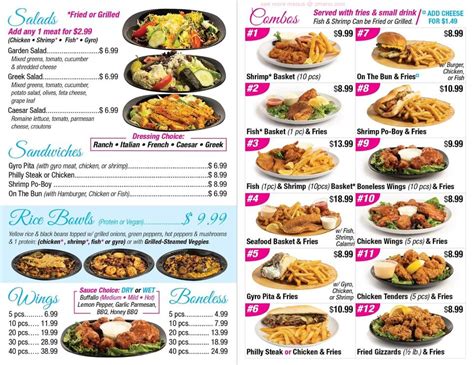 Online Menu Of Aj S Seafood Chicken Grill Restaurant Pensacola