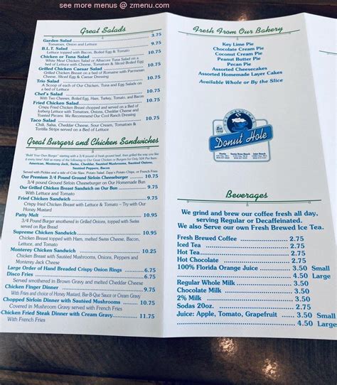 Online Menu Of Donut Hole Restaurant Inlet Beach Florida 32413 Zmenu