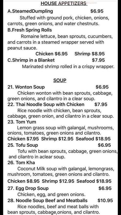 Online Menu Of Thai Delights Restaurant Restaurant Destin Florida