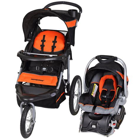 Orange Baby Trend Expedition Jogger Travel System Stroller Infant Car