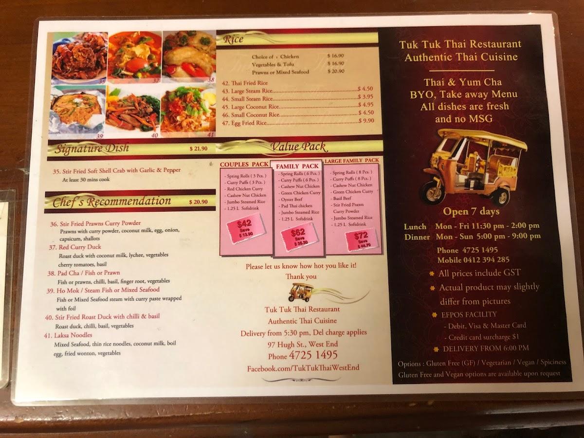 Order Tuk Tuk Thai Restaurant Delivery Menu Prices 3226 North