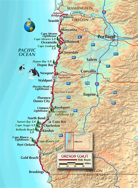 Oregon Coast Map With Cities Towns Map Of Counties Around London