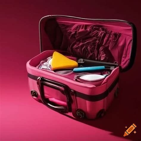 Organized Travel Essentials In A Suitcase