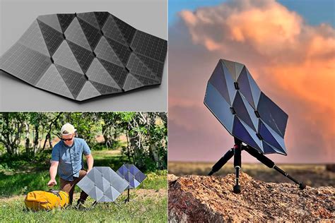 Origami Solar Travel Panel Easily Folds Up Into A Backpack Can Be