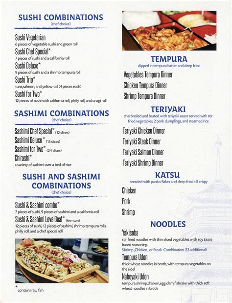 Osaka Japanese Hibachi Steakhouse Sushi Bar Destin Menu Prices