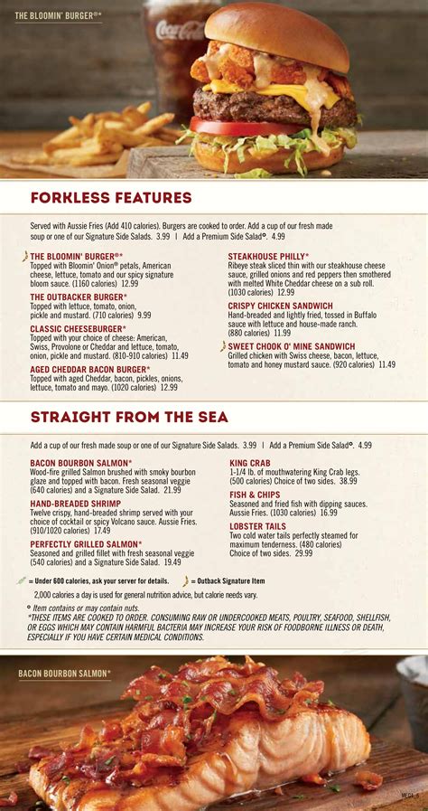 Outback Menu With Prices