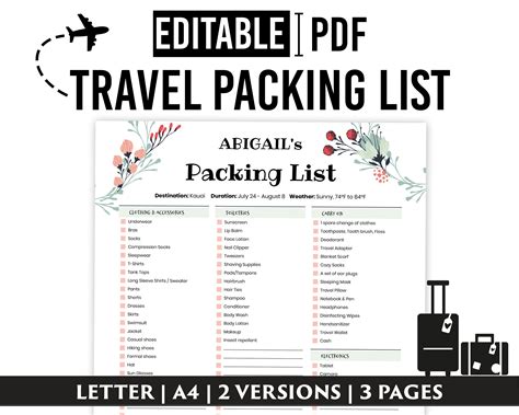 Overseas Travel Packing List Lupon Gov Ph