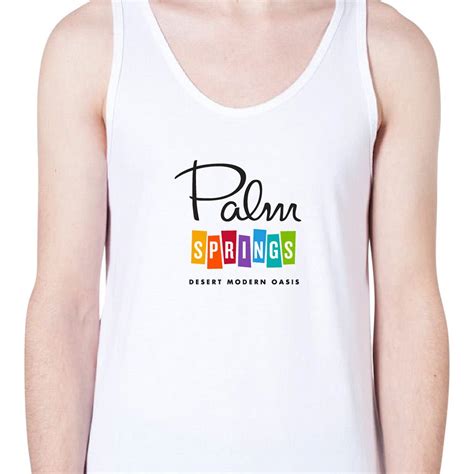 Palm Springs Rainbow Tank Top White Destination Psp