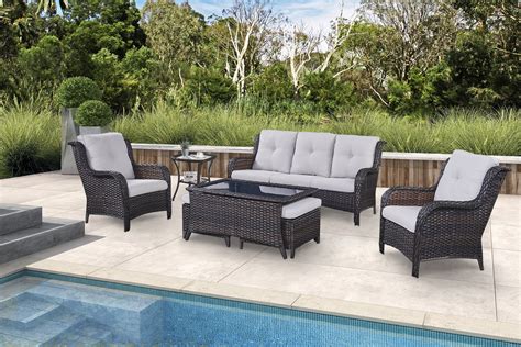 Parkwell 7Pcs Outdoor Wicker Rattan Conversation Patio Furniture Set Including Three Seater