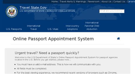 Passportappointment Travel State Gov Home Online Passport Appoint