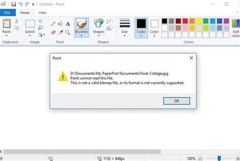 Pc Fix Paint Cannot Read This File This Is Not A Valid Bitmap File Or Its Format Is Not