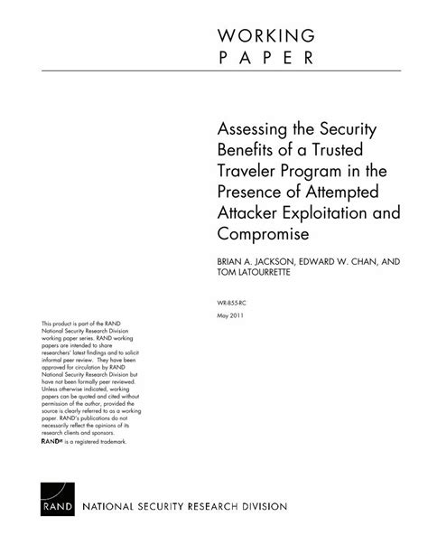 Pdf Assessing The Security Benefits Of A Trusted Traveler Program In