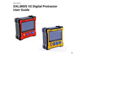 Pdf Dxl360 S V2 Digital Protractor User Guide Spot Onspot On Net