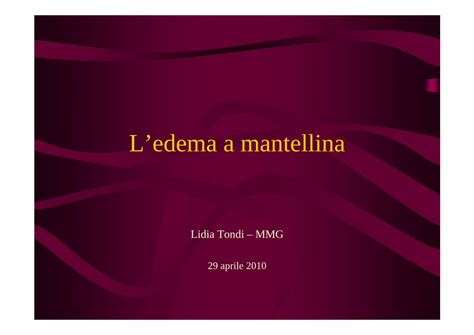 Pdf L Edema A Mantellina Asmnbiblioteca Asmn Re It Allegati Oria Edemaamantellina Pdf O