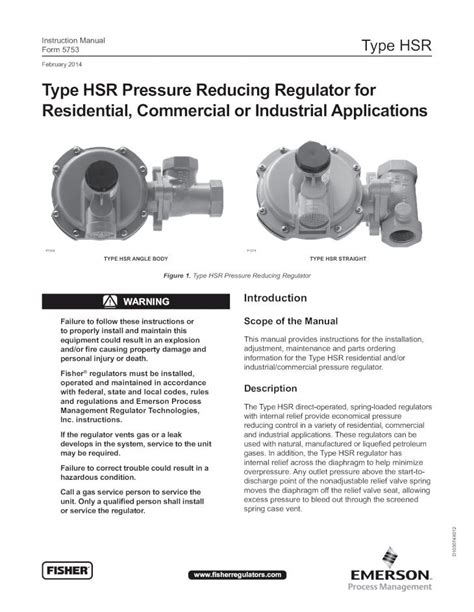 Pdf Manuals Hsr Pressure Reducing Regulator For Residential