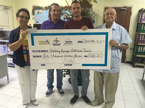 Pelican Adventures Makes Donation To Wilhelmina Fonds Aruba Today