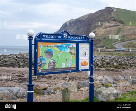 Permanent Tourist Information Board On The Sea Front At Skinningrove Cleveland North Yorkshire