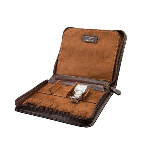 Personalised Leather Travel Watch Case Amp 39 Atella Amp 39 By Maxwell Scott Bags Notonthehighstreet Com