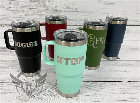 Personalized 20 Oz Yeti Travel Mug With Handle Custom Yeti Rambler