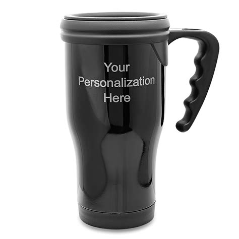 Personalized Black Travel Coffee Mug With Handle Executive Gift Shoppe