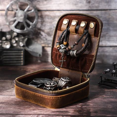 Personalized Cowhide Jewelry Box Travel Jewelry Storage Western Jewelry