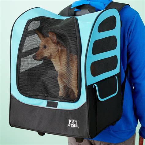 Pet Gear I Go Plus Traveler Backpack Rolling Pet Carrier Ocean Blue